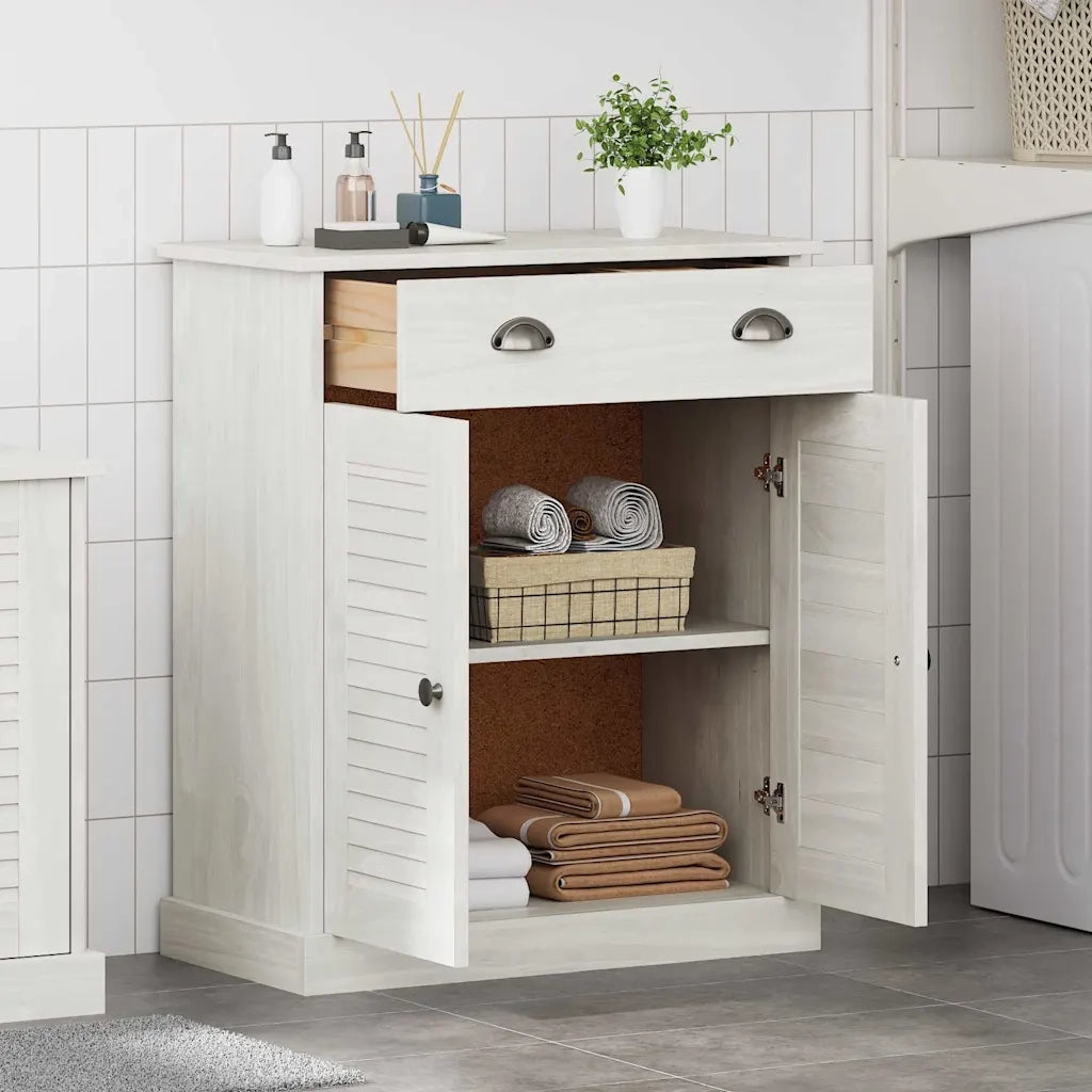 Mobile da Bagno | Armadio da bagno VIGO Bianco e Bianco Antico 68 x 34 x 80 cm