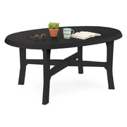 Simmsville, Tavolo da Esterno 6 Posti Made in Italy, 165x110x72h cm Nero Antracite