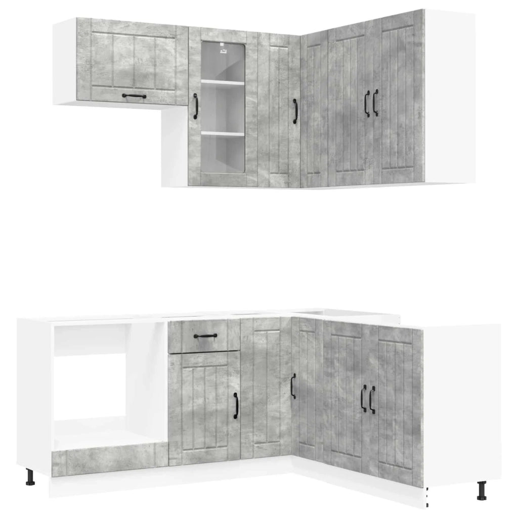 Unità Cucina LUCCA 8 pcs Grigio Cemento Legno ingegnerizzato 3438394