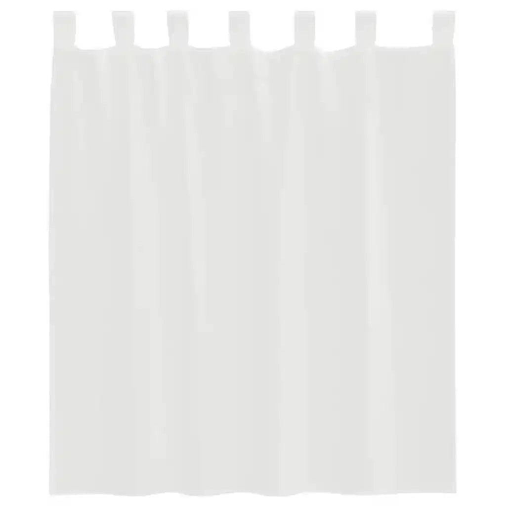 Tende in Voile con Tasche per Aste 2 pz Bianco