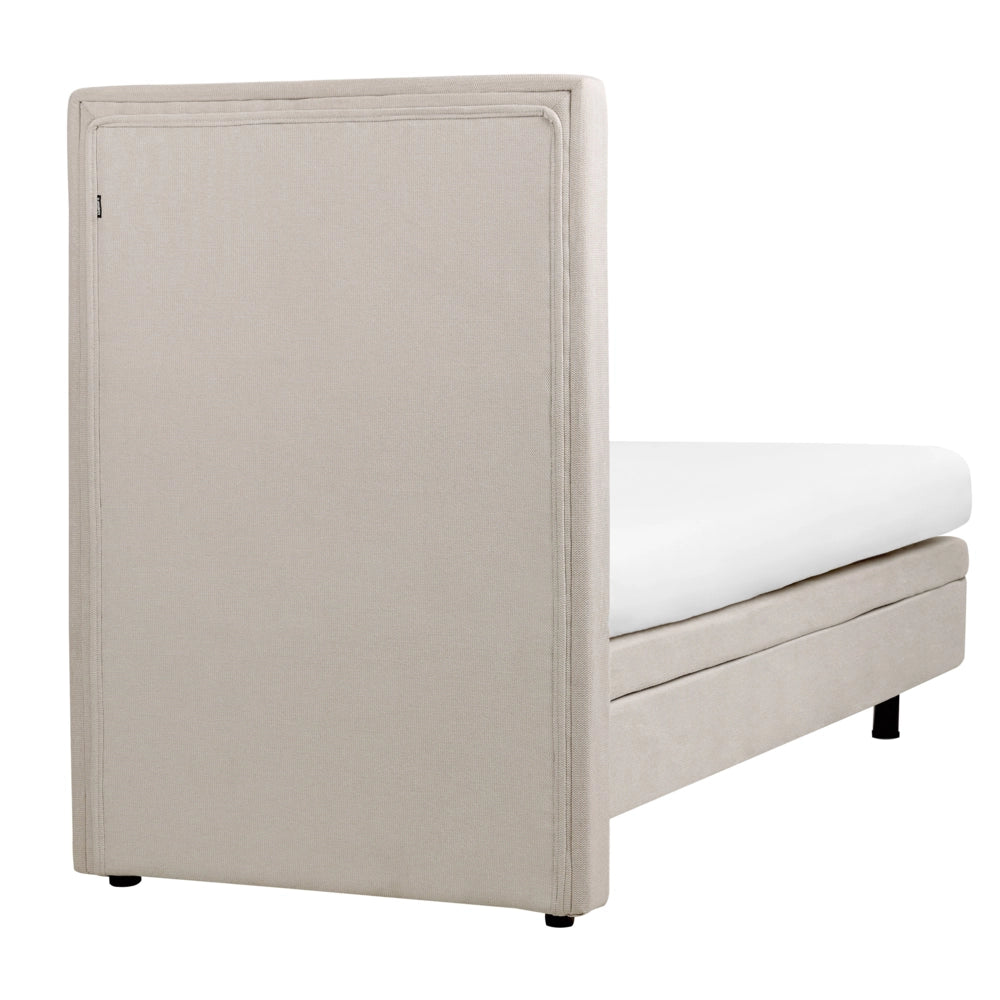 Letto Tessuto Beige chiaro Elettrico Regolabile con Telecomando 80 x 200 cm