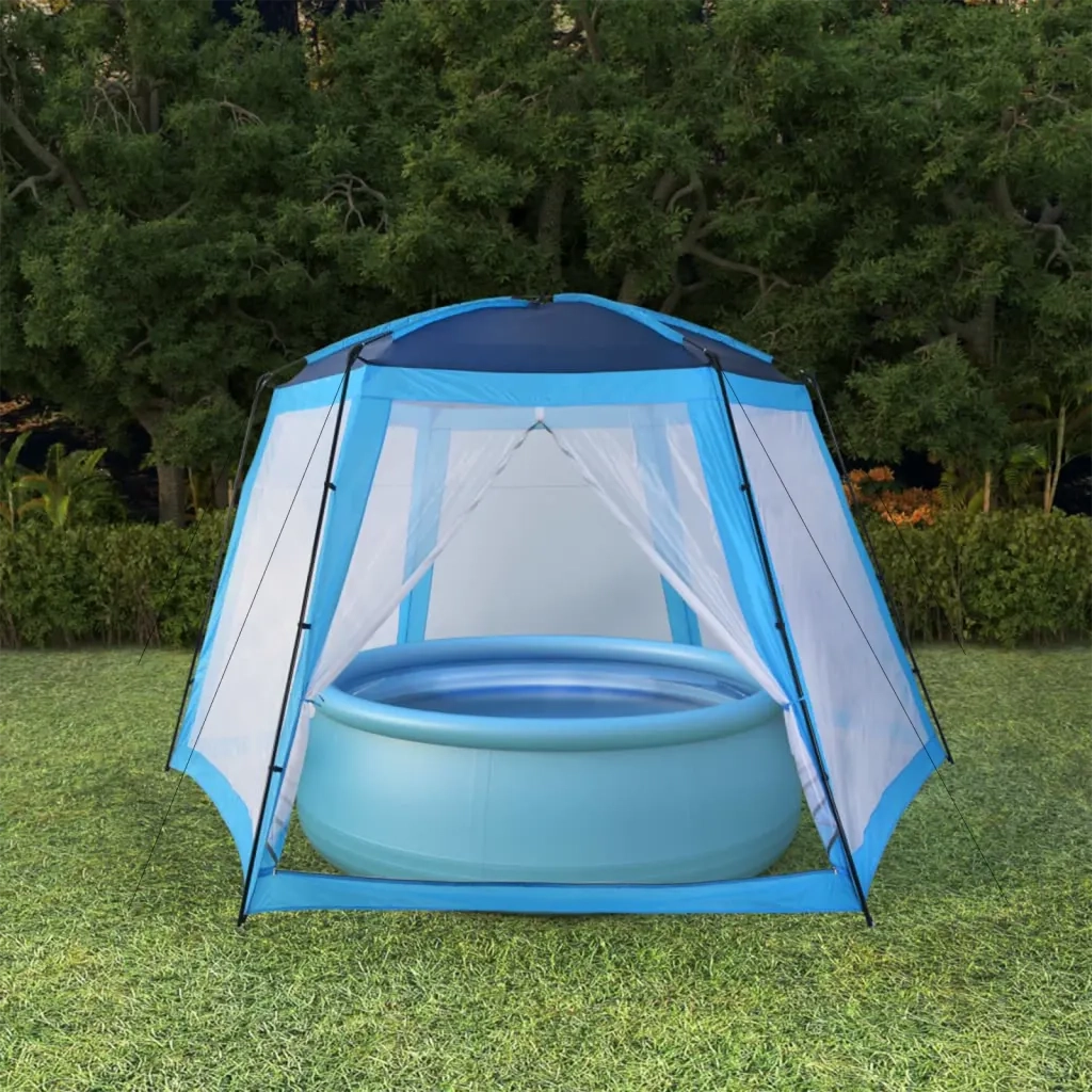 Tenda per Piscina in Tessuto 500x433x250 cm Blu 91574