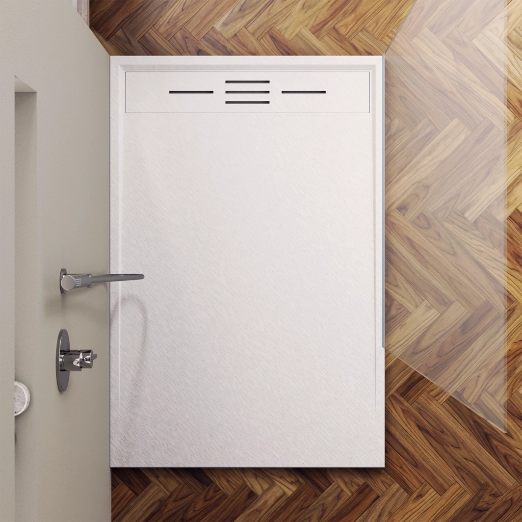 Piatto doccia 70x120 effetto pietra colore bianco | Spanios