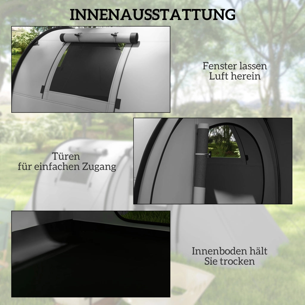 Tenda da campeggio 3-4 persone ¨C zephmum ¨C grigio 3000mm