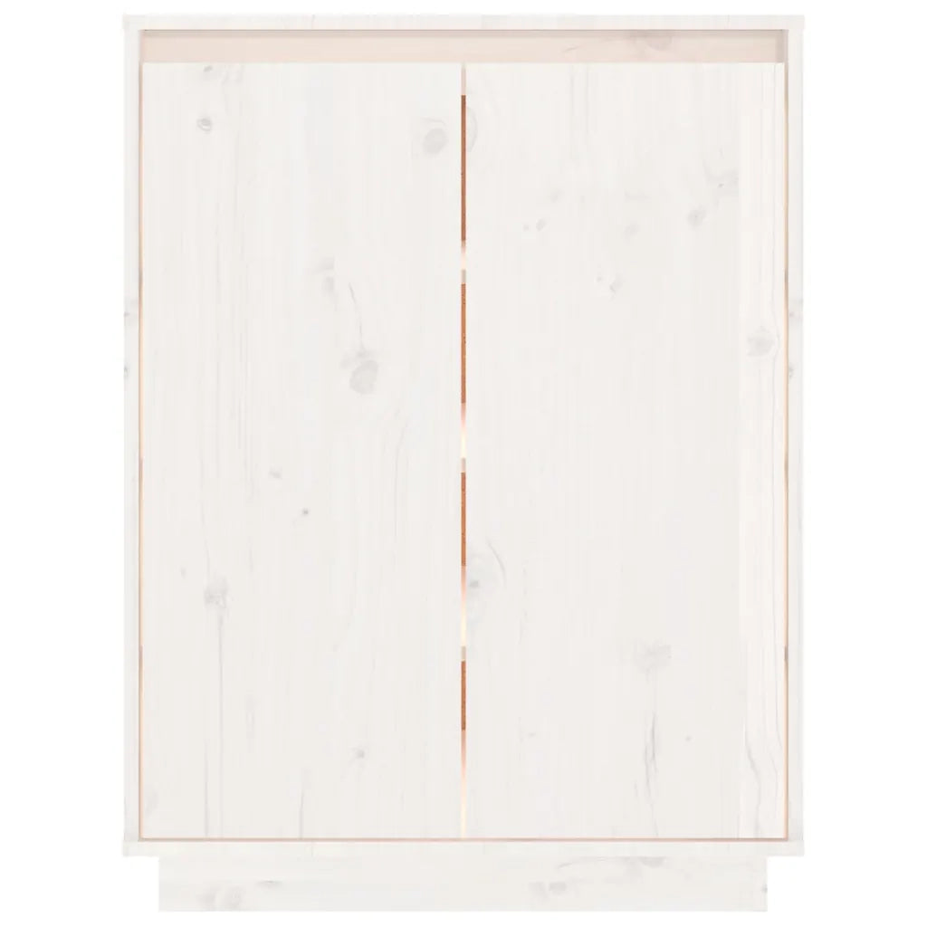 Scarpiera Bianca 60x35x80 cm in Legno Massello di Pino 813531