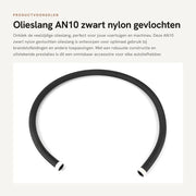 Slang di combustibile in nylon AN10 - Nero - Gevloccio in nylon - Diametro interno 14,27 mm - Materiale resistente - Alta temperatura - Alta pressione - Slang di combustibile