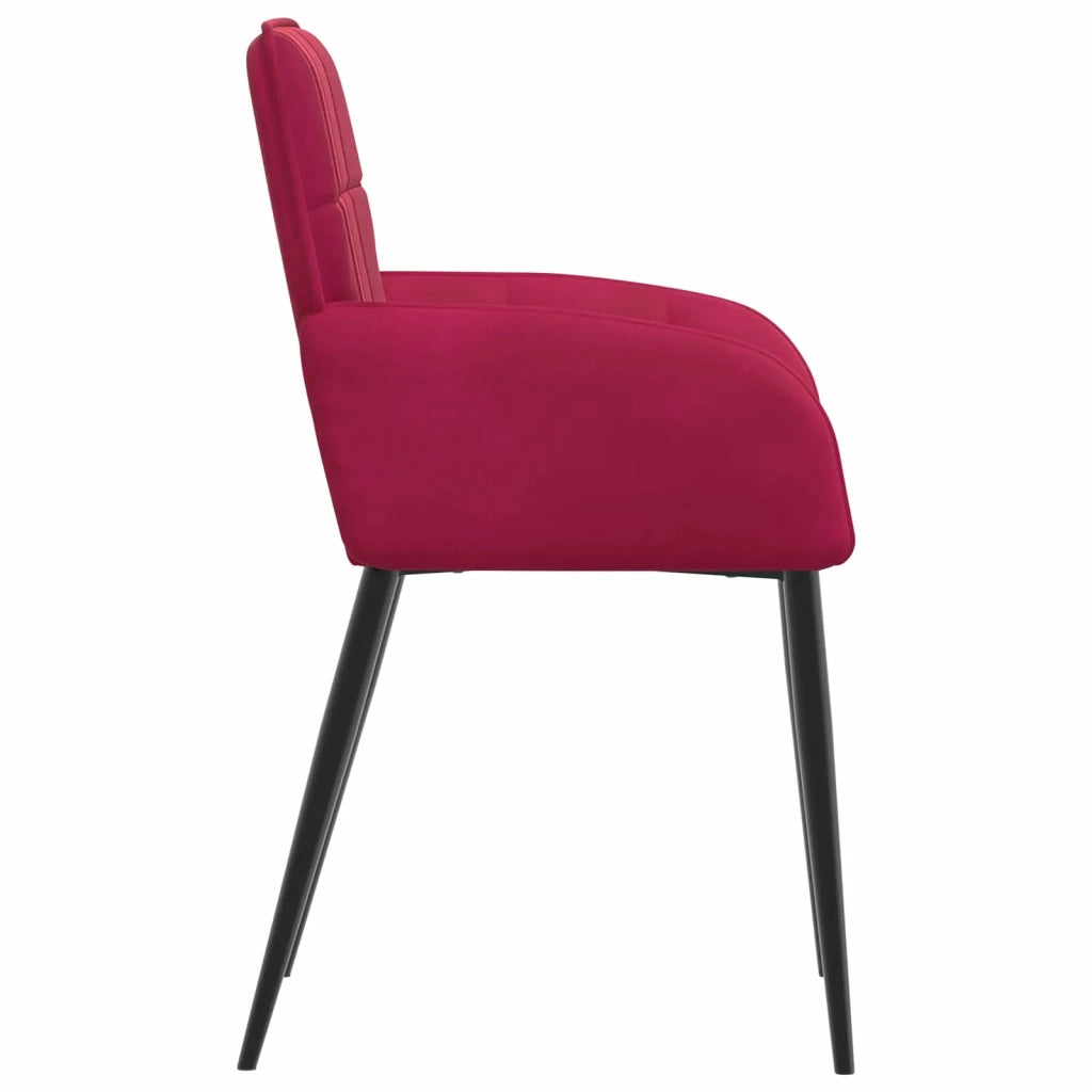 Sedie da pranzo 4 pcs Velluto (V) Rosso Vino 56,5 x 50 x 86 cm 3428169