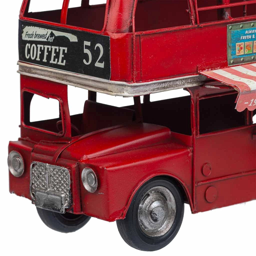 Autobus doppio in metallo rosso 28x14x18,5h cm