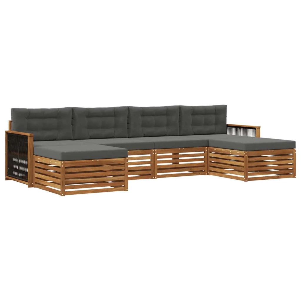Set di divani da esterno 6 pz Legno di Acacia Massello 3383685