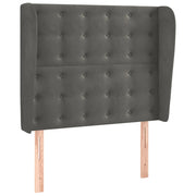 Testiera | Testata ad Orecchio Grigio Scuro 93x23x118/128 cm in Velluto