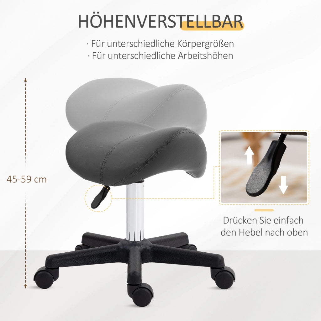 Sgabello girevole e regolabile in altezza ¨C zephmum ¨C similpelle grigio 48x47x45-59 cm