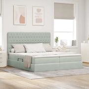 Letto con Contenitore Grigio chiaro 180 x 200 cm Velluto