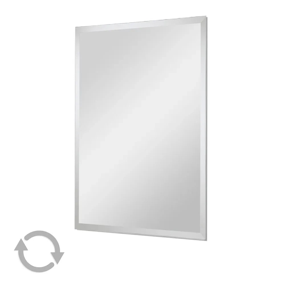 Specchio bagno 100x60 cm reversibile con bisellatura su bordo 2,5 cm