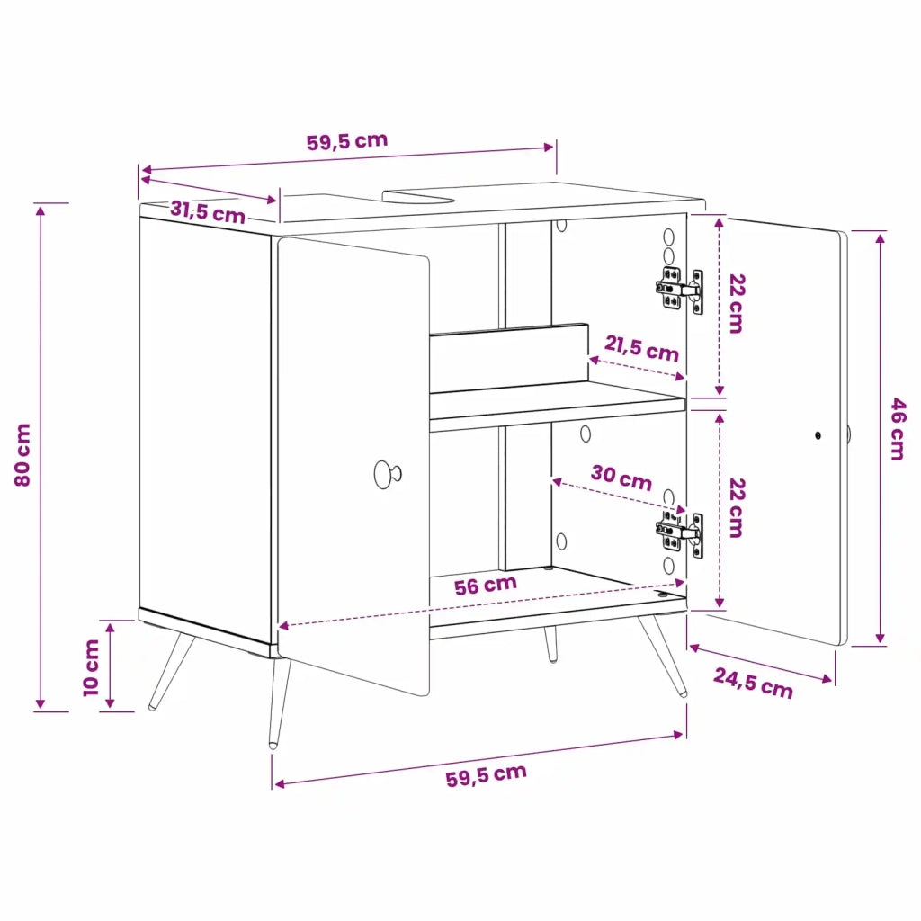Armadio per Lavabo da Bagno BREDA Rovere Sonoma 897447