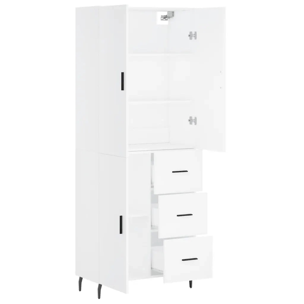 Credenza Bianca 69,5x34x180 cm in Legno Multistrato 3195915
