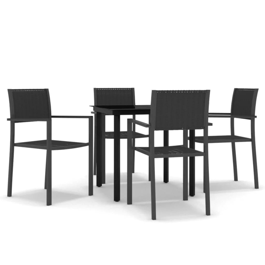 Set da pranzo da giardino nero da 5 pezzi 02_0013839