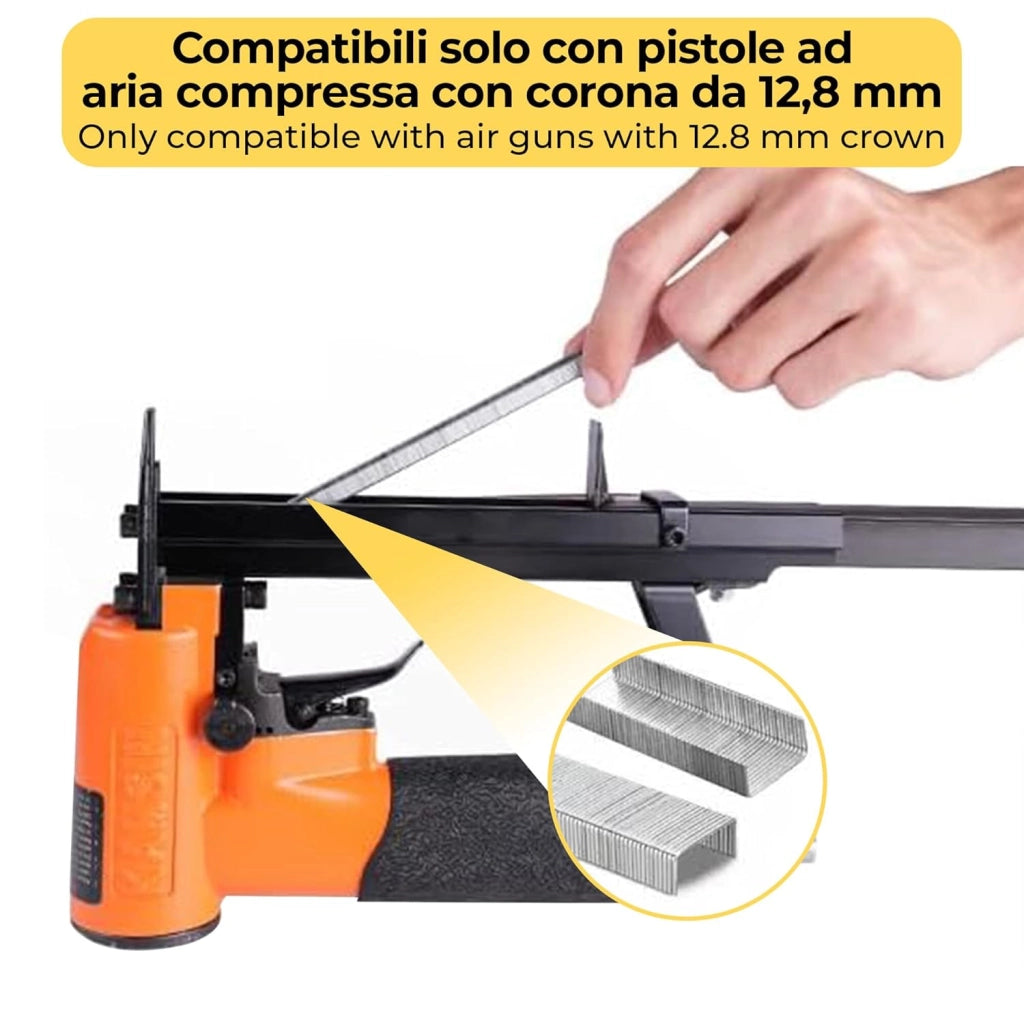 Bostitch Stanley Serie 80 Graffe, 12.8mm Corona, Ferro Zincato 8mm - Scatola di Punti Metallici - Durabili ed Efficienti