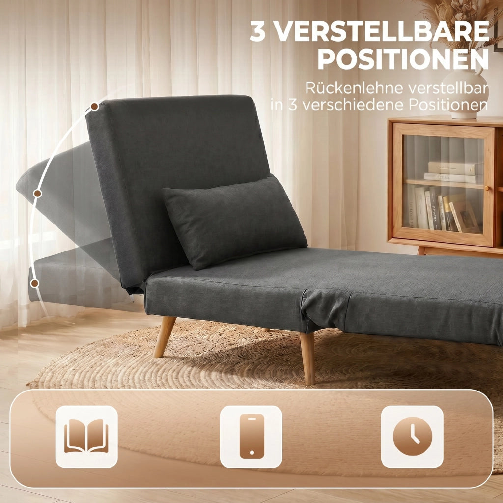 Poltrona letto reclinabile pieghevole ¨C Minimal ¨C grigio tessuto