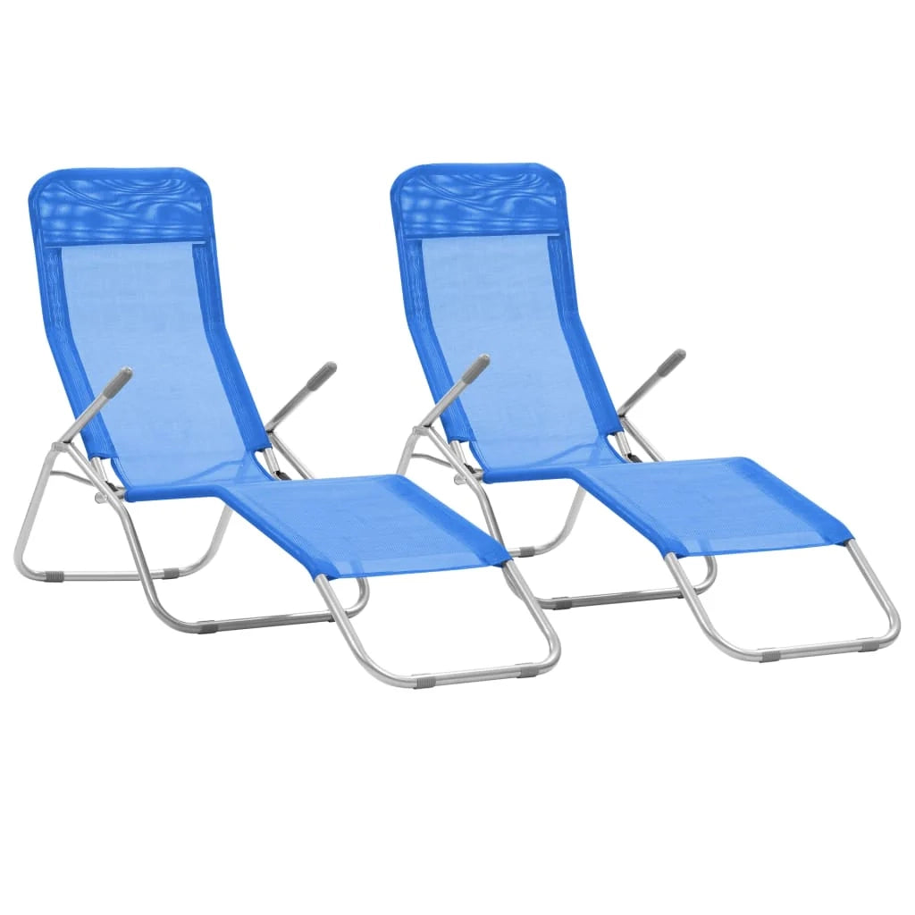 Set di due poltrone lounge pieghevoli blu 02_0011950