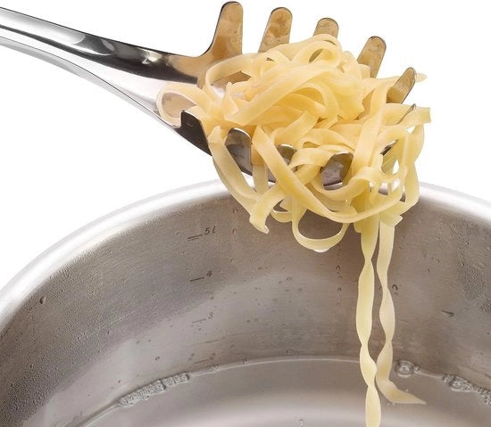 Spazzole per spaghetti 32 cm, acciaio inossidabile Cromargan, parzialmente ruvido, ideale come tappo per pentola: tappo per pentola per spaghetti, lavabile in forno a microonde
