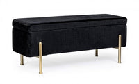 Panca Fondo Letto 2 Posti 110x42x42 cm con Vano Contenitore Irina Nero