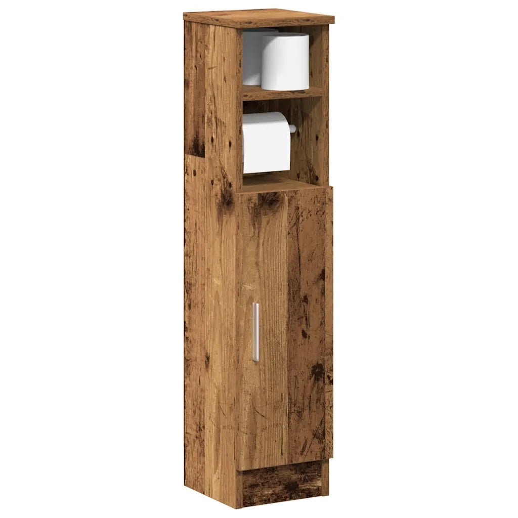vidaXL Mobile da Bagno con Portarotolo Legno Antico 20,5x22x90 cm
