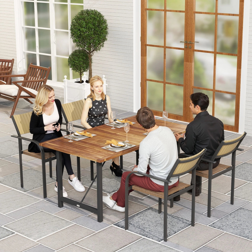 Tavolo da pranzo da giardino in legno di acacia e acciaio ¨C zephmum ¨C teak 160x90 cm