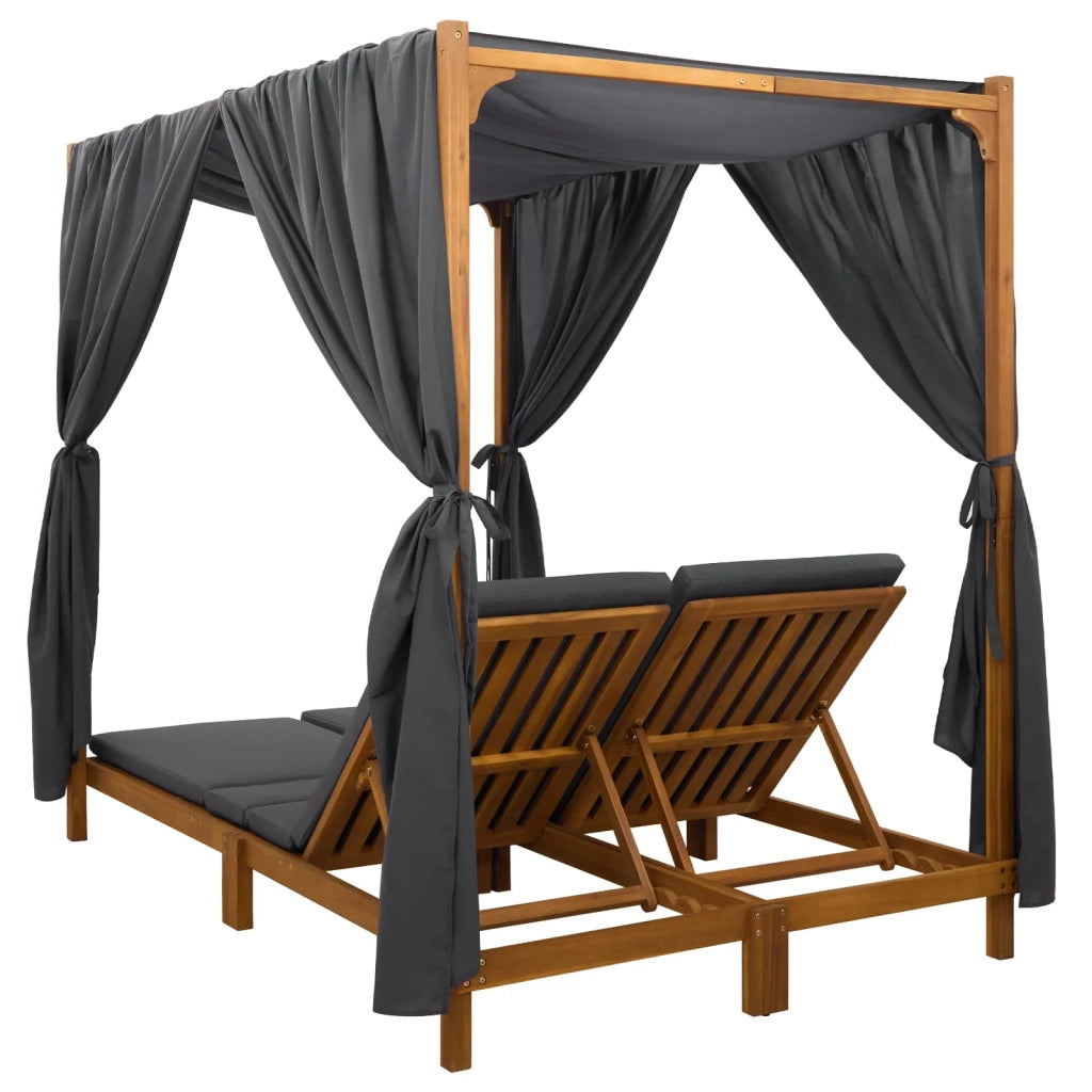 Dondolo a doppio posto con tenda e tende Grigio Scuro 3407795