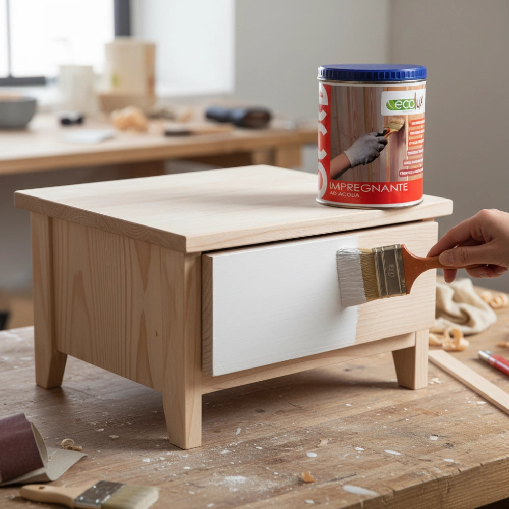 Ecolux impregnante fondo protettivo acrilico pigmentato bianco per legno *** formato 0,750 lt, confezione 1