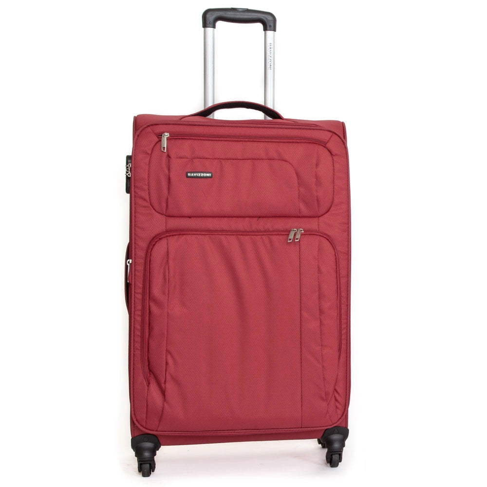 Trolley Valigia Grande Morbida in Poliestere 4 Ruote TSA Ravizzoni Raffaello Rosso