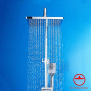 Doccia a goccia - Testa doccia rettangolare 25x17cm - impianto doccia comprensivo di doccia manuale in ABS - maniglia doccia in acciaio inossidabile doccia a goccia senza rubinetto