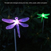 Due Pezzi di Illuminazione Esterna a Energia Solare Dragonfly Colore della Finestra Cambiante LED per Illuminazione del Giardino - Lampione Esterno per Giardino con Energia Solare .
