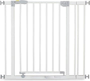 Serratura a schermo aperto, barriera di sicurezza pieghevole con estensione di 9 cm, 84-89 cm, estensibile con estensioni separate, adatta per Y-spindel per pali rotondi, cancello metallico per bambini - bianco