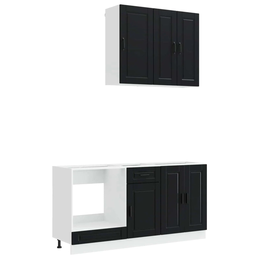Unità Cucina PORTO 5 pcs Nero Legno ingegnerizzato 3438276