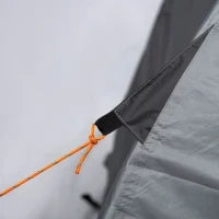 Tenda da Campeggio 2 Posti Impermeabile con Vestibolo, Finestre e Porte con Cerniera, 325x183x130cm Grigio