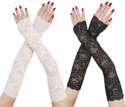 Guanti da braccio 2 pezzi - Guanti a manica corta - Guanti senza dita - Accessori di abbigliamento decorativi - Materiale nylon soffice - Materiale respirabile