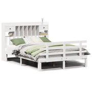 Letto matrimoniale | Letto per adulti | Letto Libreria senza Materasso Bianco 150x200 cm Legno di Pino