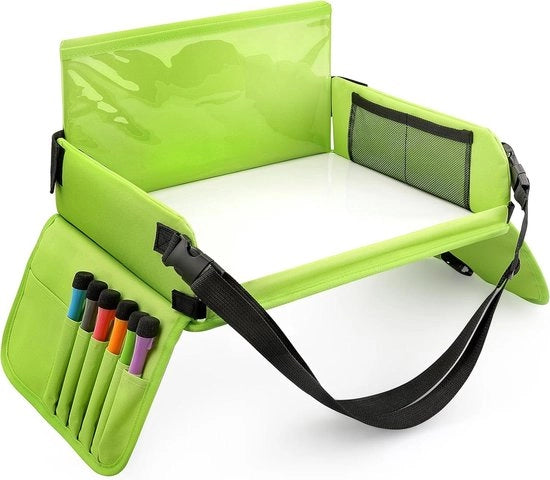 Tavolo da Viaggio con Tavola di Disegno cancellabile - Verde - Ideale per Sedili Auto, Carri e Aerei