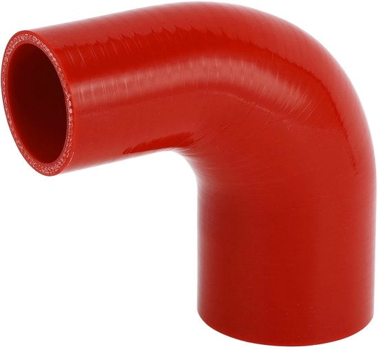 Slang in Silicone Rood - Angolo 90 Gradi - Diametro Interno 45mm/60mm - Lunghezza 100mm - Tela Multistrato in Silicone - Resistenza al Calore fino a 300℃ - Slang di Raffreddamento