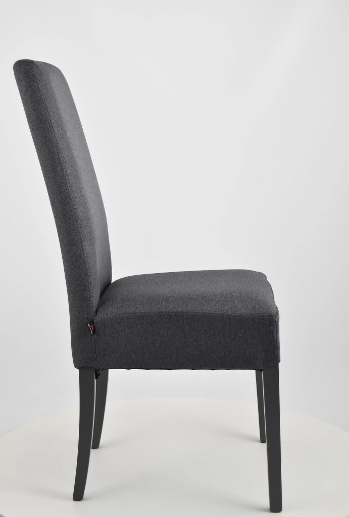 Set 4 sedie Chiara Tommychairs, struttura in faggio grigio scuro, seduta e schienale imbottiti e rivestiti in tessuto