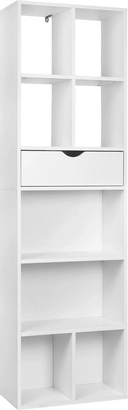 Cassettiere Aperta 9 Scatole 1 Lavello Bianco in Legno 50 x 24 x 168cm