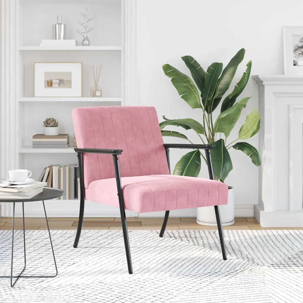 Poltrona | Sedia Relax Rosa 59 x 75 x 78 cm Velluto