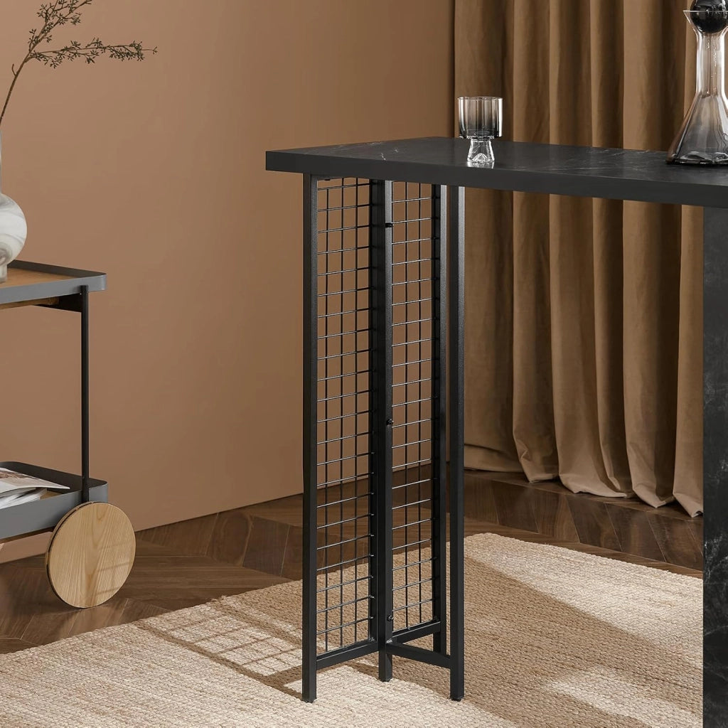 Tavolo alto bar Tavolo da pranzo Tavolo da balcone Penisola cucina Nero 120x50x105cm FWT100-SCH