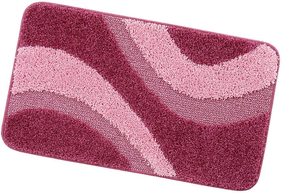 Tappeto Bagno 50x80 cm Scendiletto Antiscivolo Shaggy 3D Moderno Assorbente Porpora