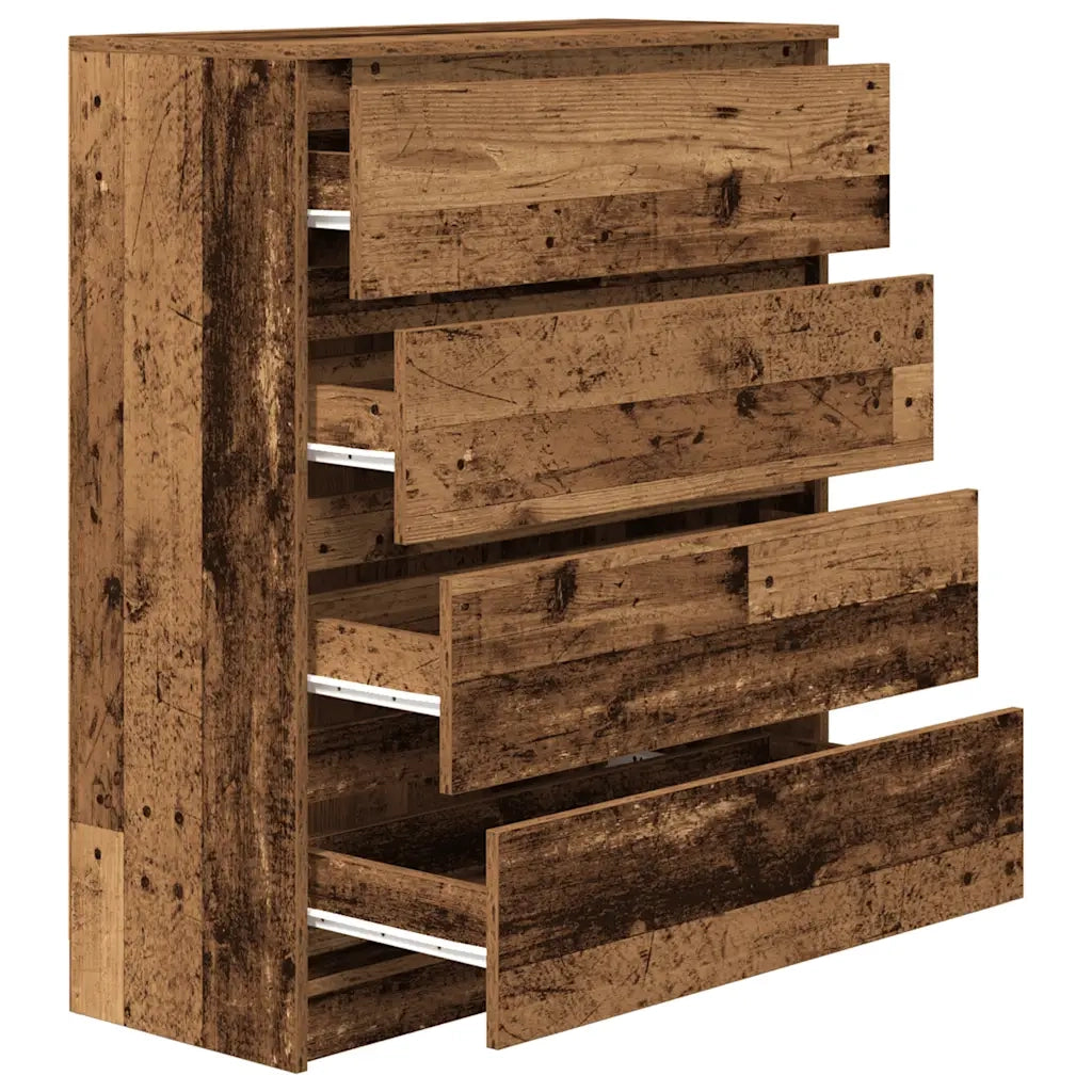 Credenza Legno Antico 80x35x99 cm in Legno Multistrato