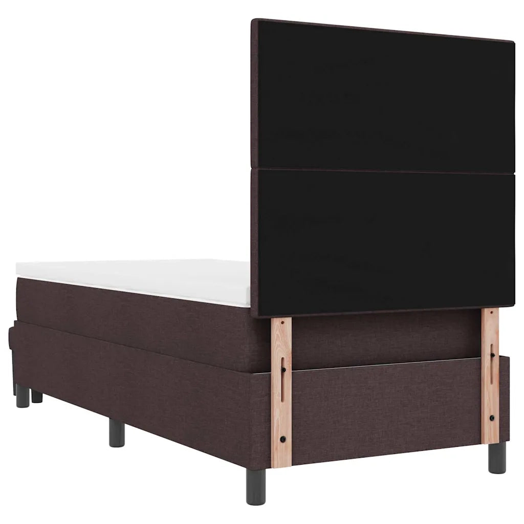 Letto a molle con testiera Marrone Scuro 100 x 200 cm Tessuto 3344047