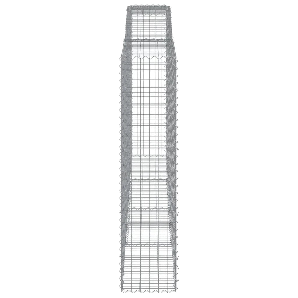Set di 4 gabbioni ad arco per recinzione gabbia o muro di contenimento 400 x 50 x 200/220 cm ferro zincato argento 02_0041501