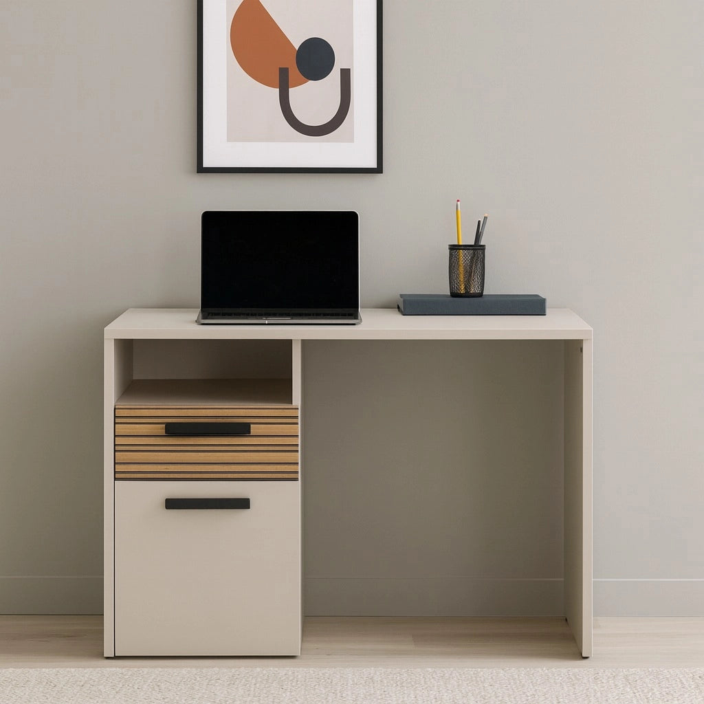 SCRIVANIA BRAVO 110X60XH76CM CASHMERE/RIGATO.