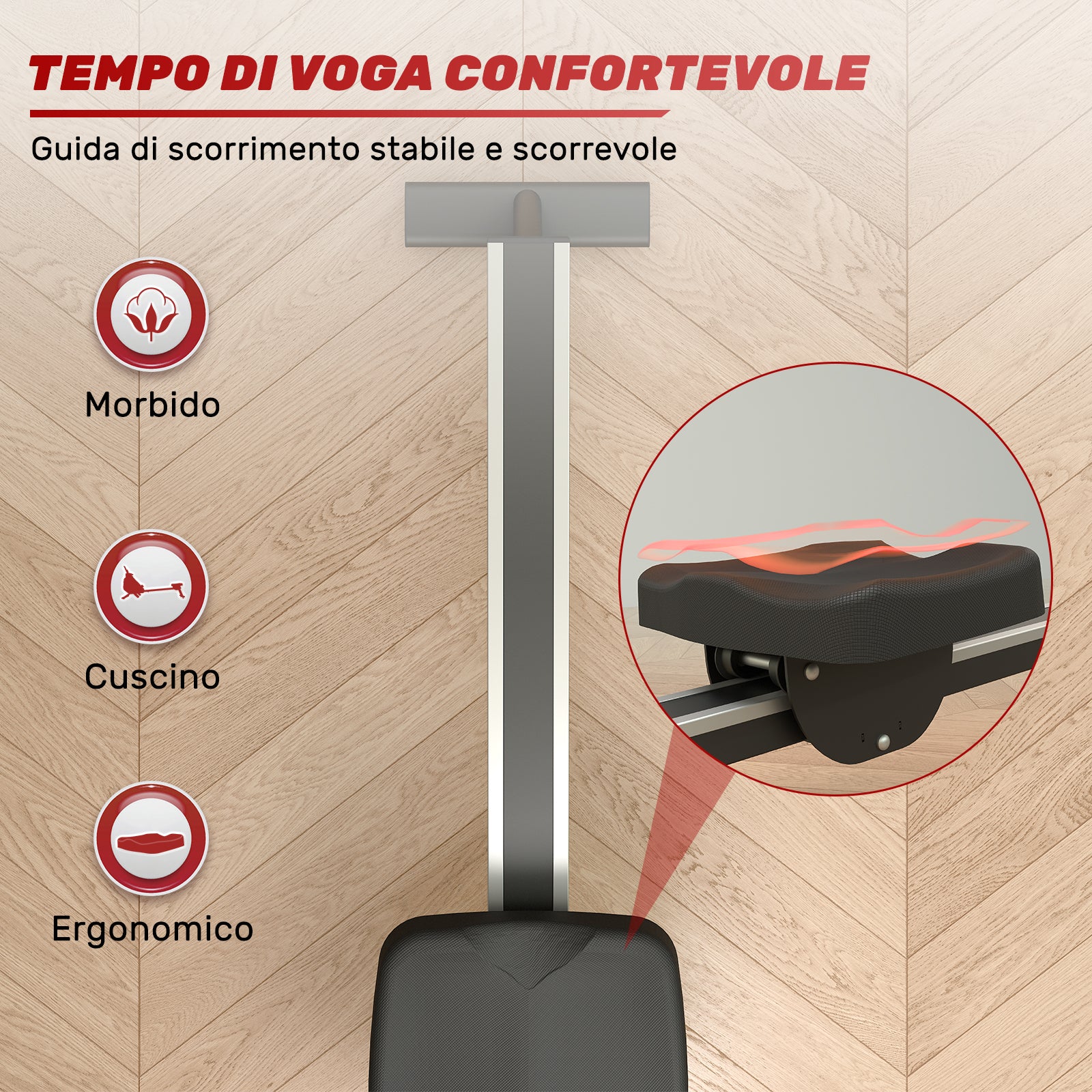 Vogatore magnetico - Rattantree - con console LCD e resistenza a 16 livelli, guida in alluminio, mute