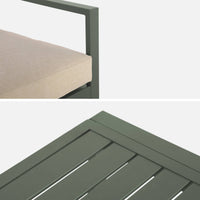 Salotto da giardino in alluminio, 4 posti, verde kaki